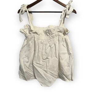 Women's Sage Cream Linen Blend Tank Top